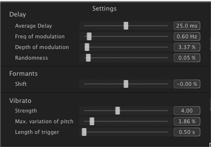 Doubler Panel Settings